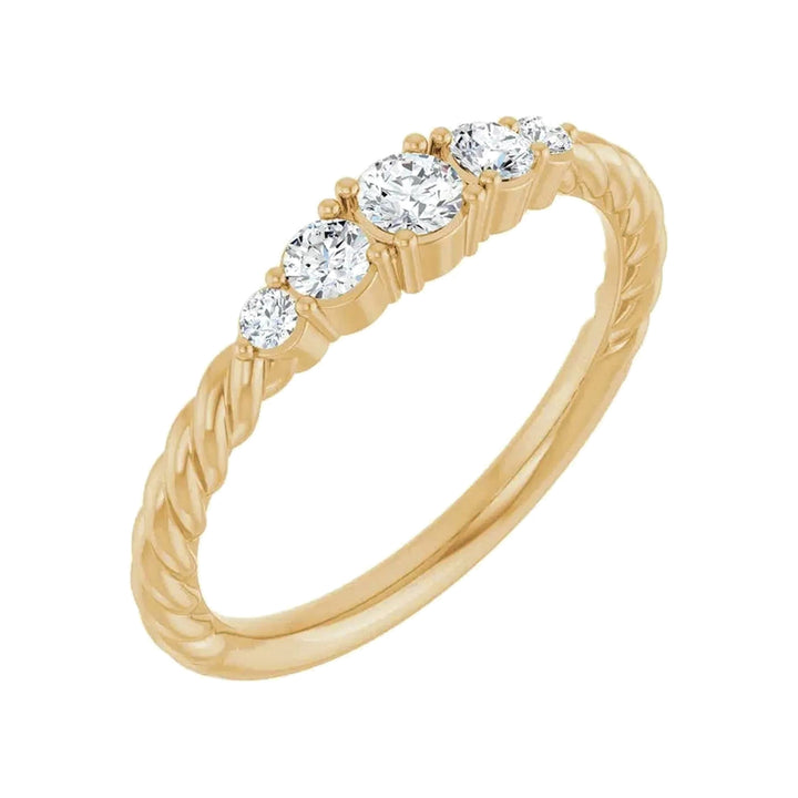 14K Gemstone &amp; Lab-Grown Diamond Stackable Ring – 14K Yellow Gold – Alternate View