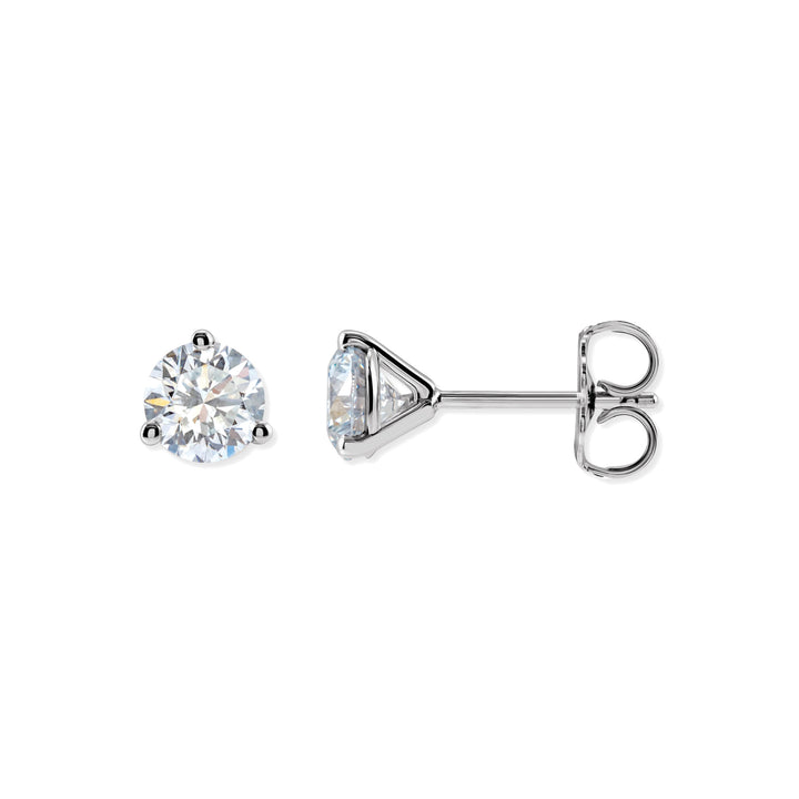14K Natural Diamond 3-Prong Martini Studs-Embark Fine Jewelry