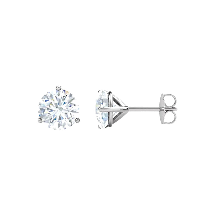 14K Lab Grown Diamond 3-Prong Martini Studs
