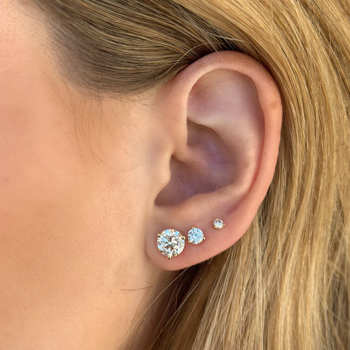 14K Lab Grown Diamond 3-Prong Martini Studs-Embark Fine Jewelry