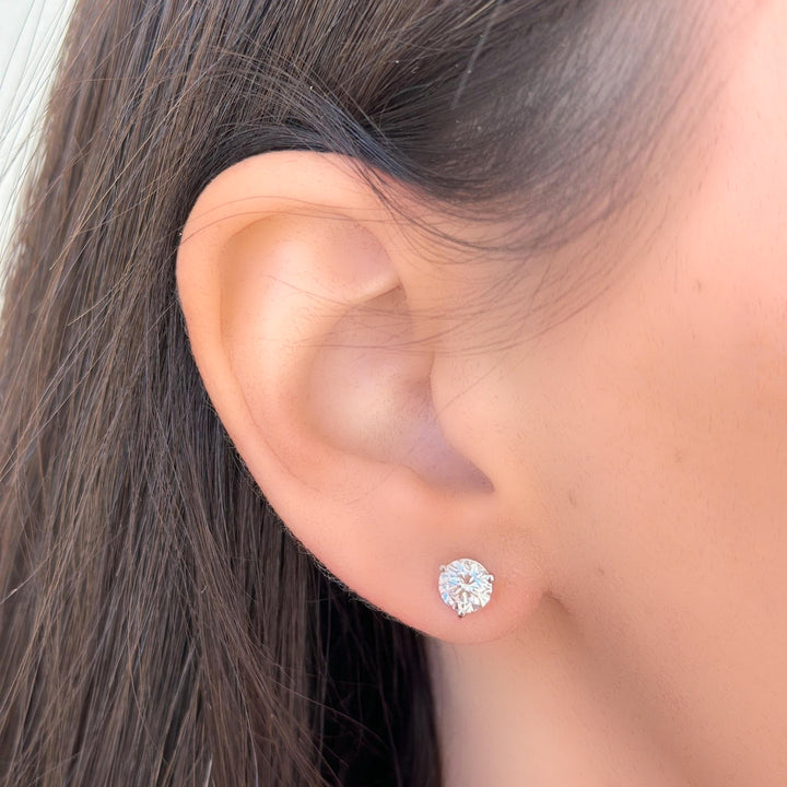 14K Natural Diamond 3-Prong Martini Studs-Embark Fine Jewelry