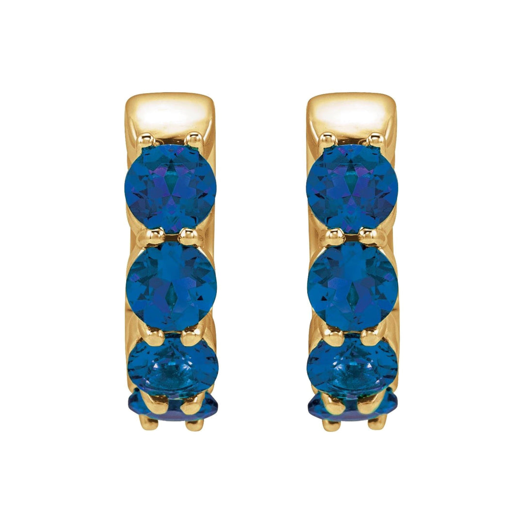 14K Lab Grown Gemstone Huggie Hoops-Embark Fine Jewelry