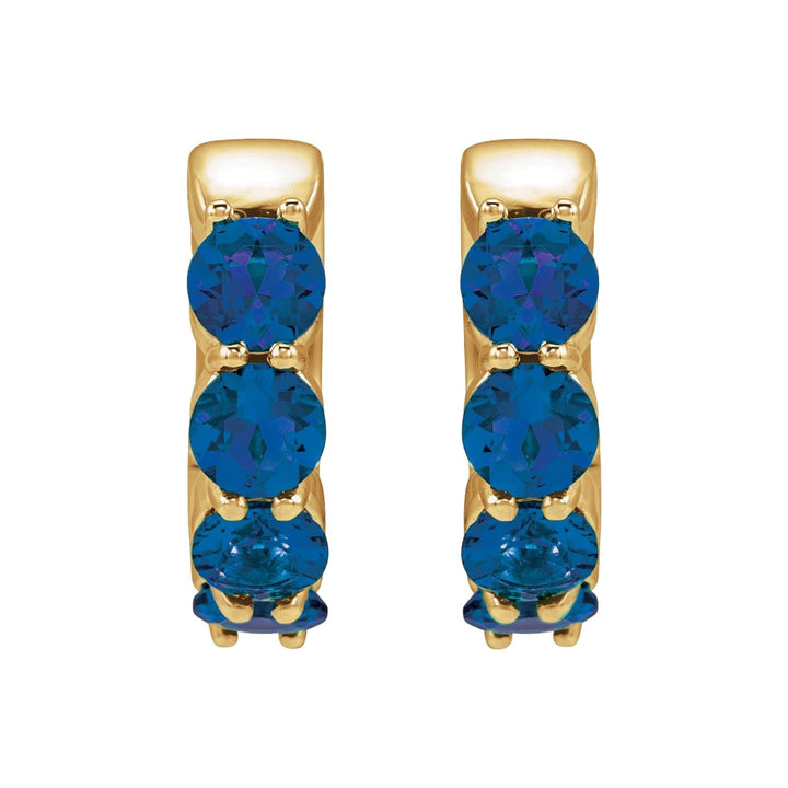 14K Lab Grown Gemstone Huggie Hoops-Embark Fine Jewelry