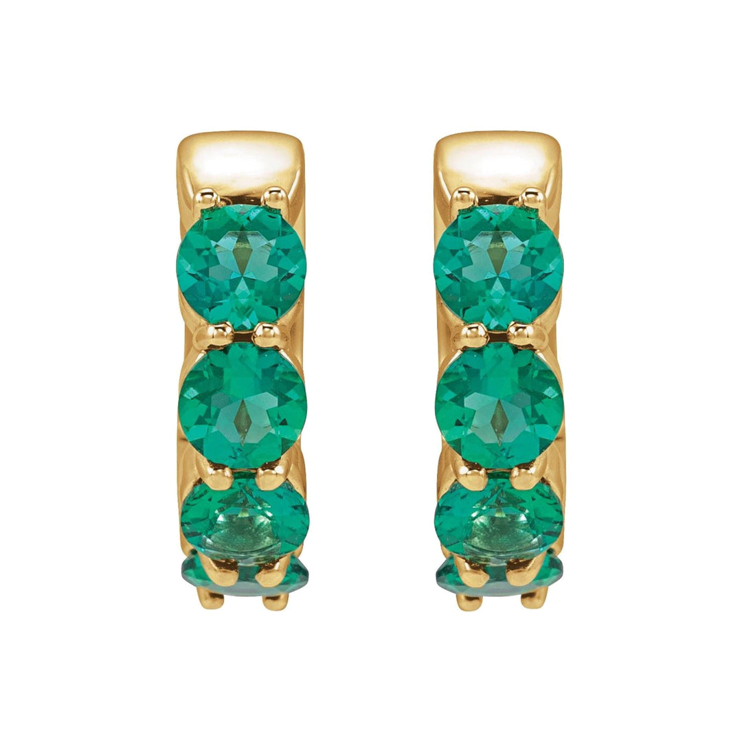 14K Lab Grown Gemstone Huggie Hoops-Embark Fine Jewelry