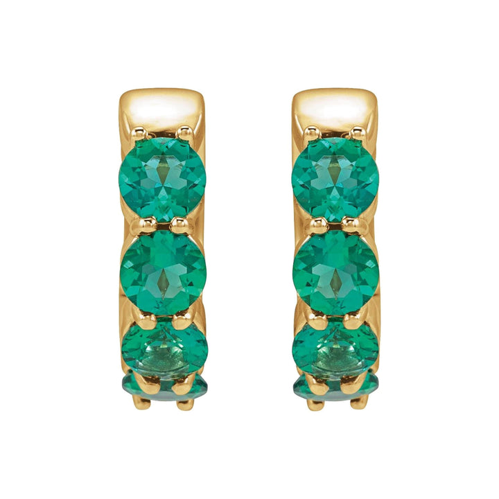 14K Lab Grown Gemstone Huggie Hoops-Embark Fine Jewelry