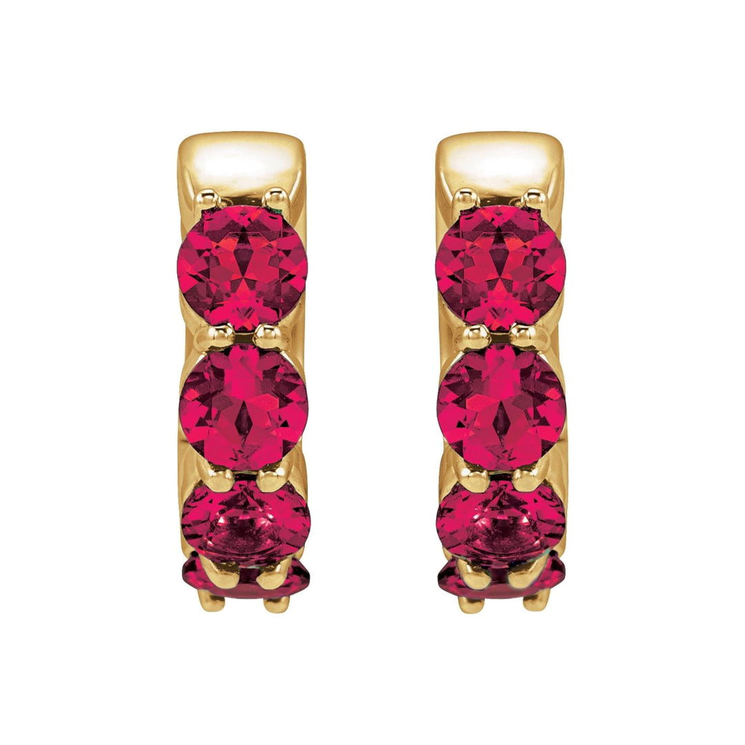 14K Lab Grown Gemstone Huggie Hoops-Embark Fine Jewelry