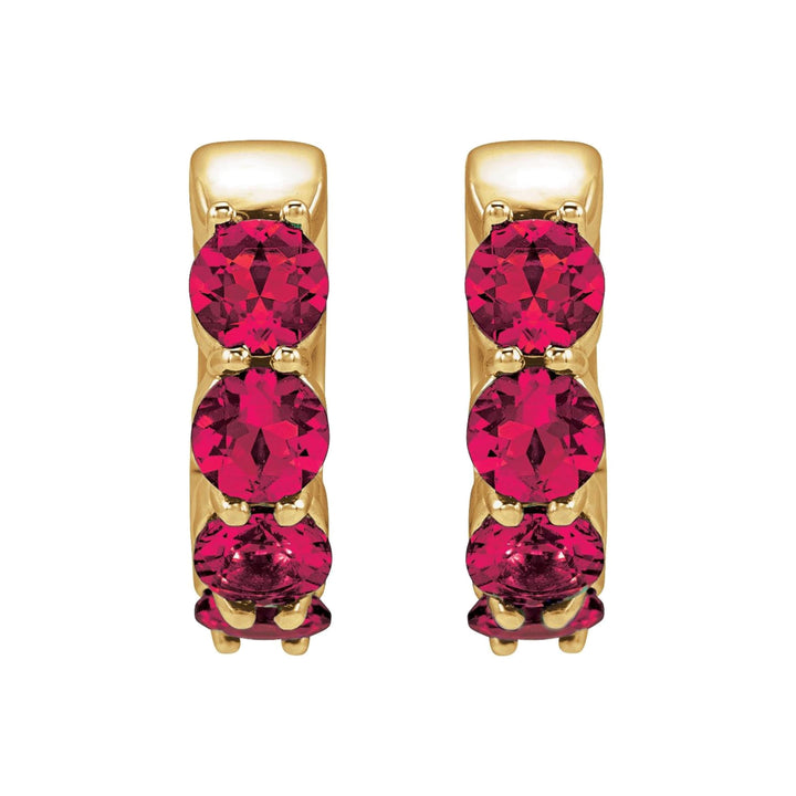 14K Lab Grown Gemstone Huggie Hoops-Embark Fine Jewelry