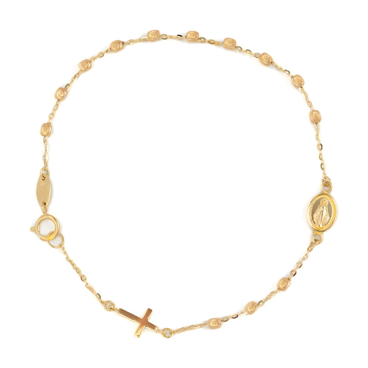 14K Mini Miraculous Medal &amp; Cross Rosary Bracelet-Embark Fine Jewelry