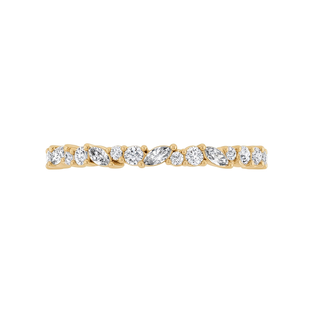 14K Mixed Shape Diamond Anniversary Band – 14K Yellow Gold – Front View