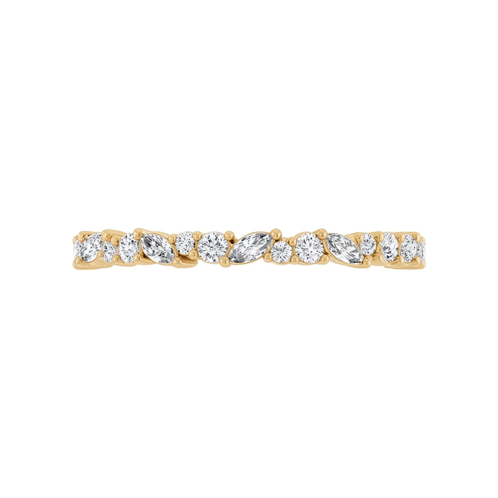 14K Mixed Shape Diamond Anniversary Band – 14K Yellow Gold – Front View