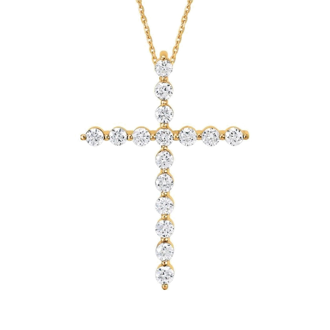 14K Modern Diamond Cross Necklace-Embark Fine Jewelry