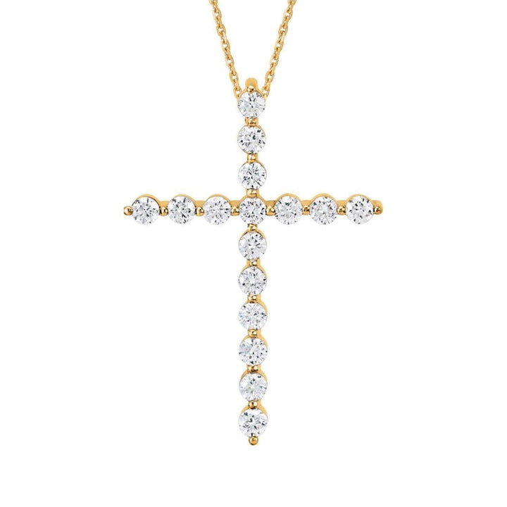 14K Modern Diamond Cross Necklace-Embark Fine Jewelry