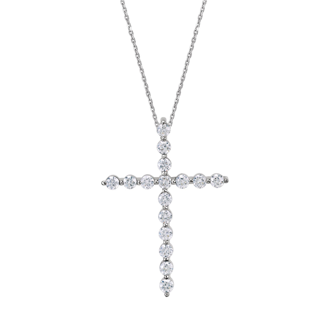 14K Modern Diamond Cross Necklace-Embark Fine Jewelry