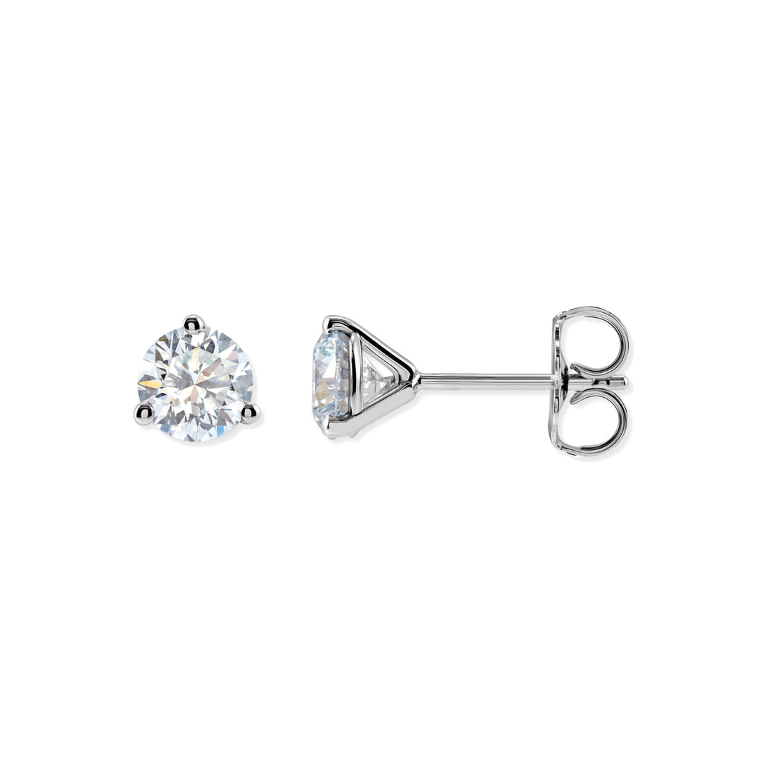14K Natural Diamond 3-Prong Martini Studs-Embark Fine Jewelry