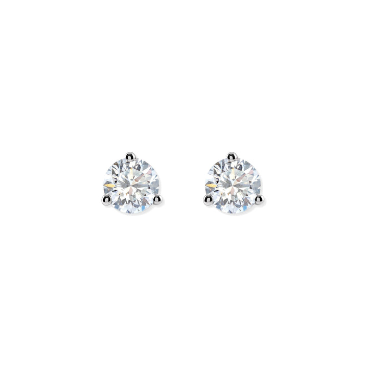 14K Natural Diamond 3-Prong Martini Studs-Embark Fine Jewelry