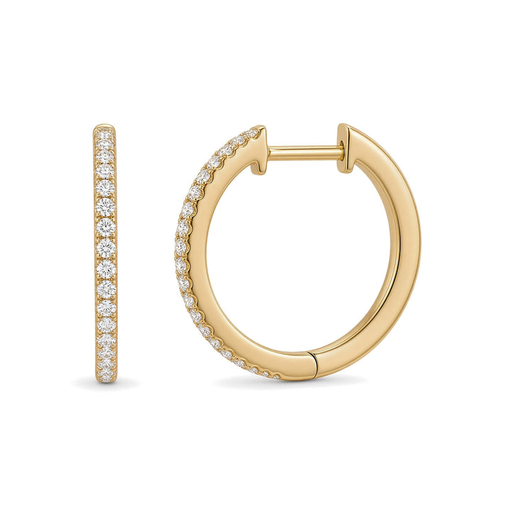 14K Natural Diamond Small Huggie Hoops