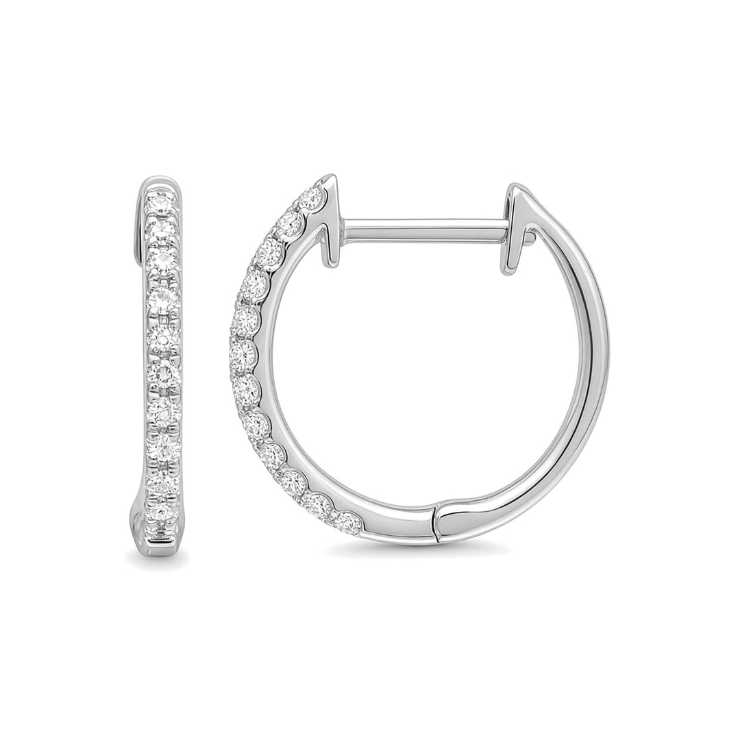 14K Natural Diamond Small Huggie Hoops