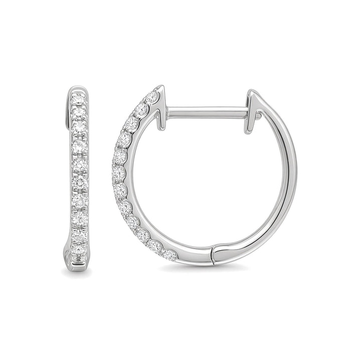 14K Natural Diamond Small Huggie Hoops