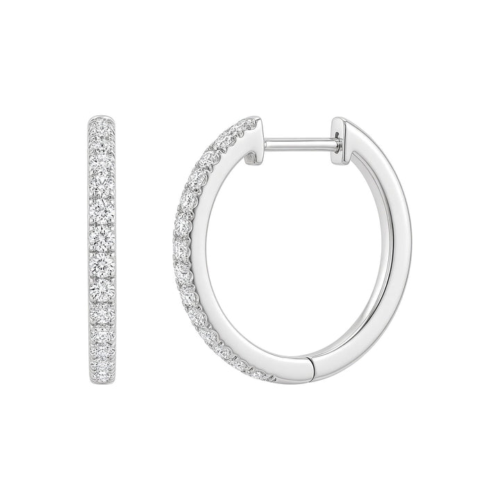 14K Natural Diamond Small Huggie Hoops