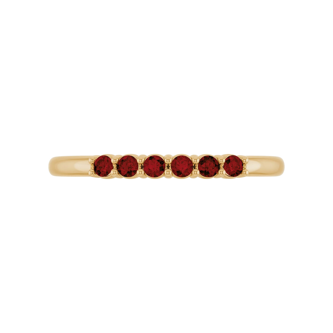14K Natural Gemstone Stack Ring – 14K Yellow Gold – Front View