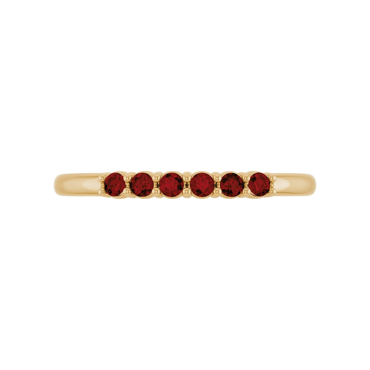 14K Natural Gemstone Stack Ring – 14K Yellow Gold – Front View