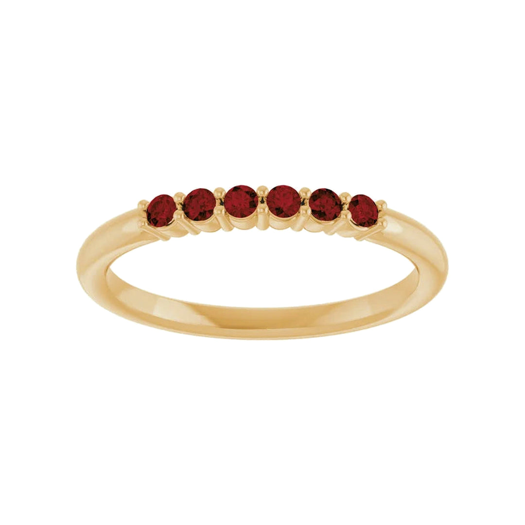 14K Natural Gemstone Stack Ring – 14K Yellow Gold – Front