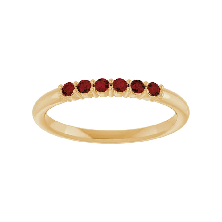 14K Natural Gemstone Stack Ring – 14K Yellow Gold – Front