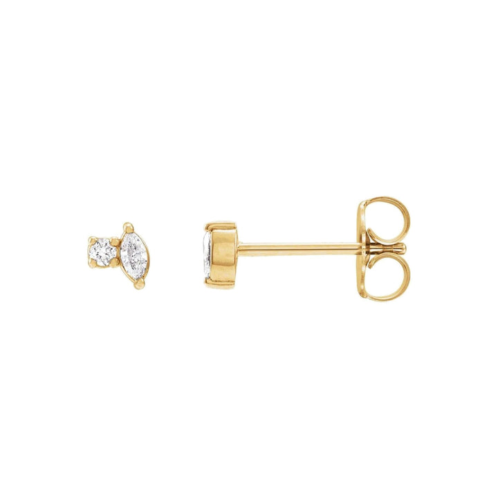 14K Natural Marquise &amp; Round Diamond Stud-Embark Fine Jewelry