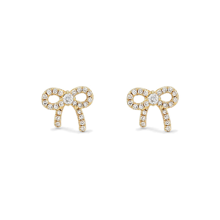 14K Pave Bow Studs-Embark Fine Jewelry