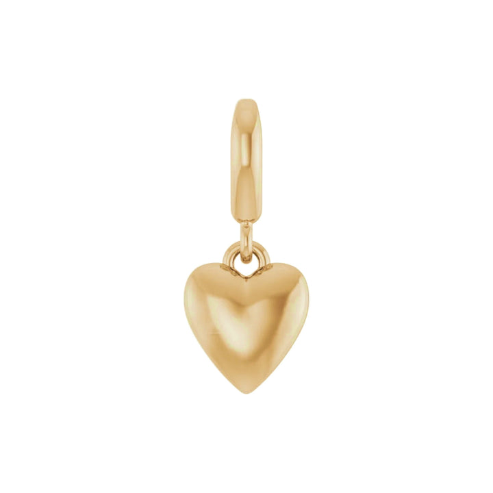 14KY Puffed Heart Charm Front View-Embark Fine Jewelry