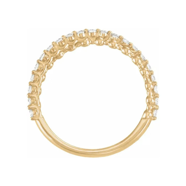 14K Round Lab-Grown Criss Cross Anniversary Band – 14K Yellow Gold – Alternate View