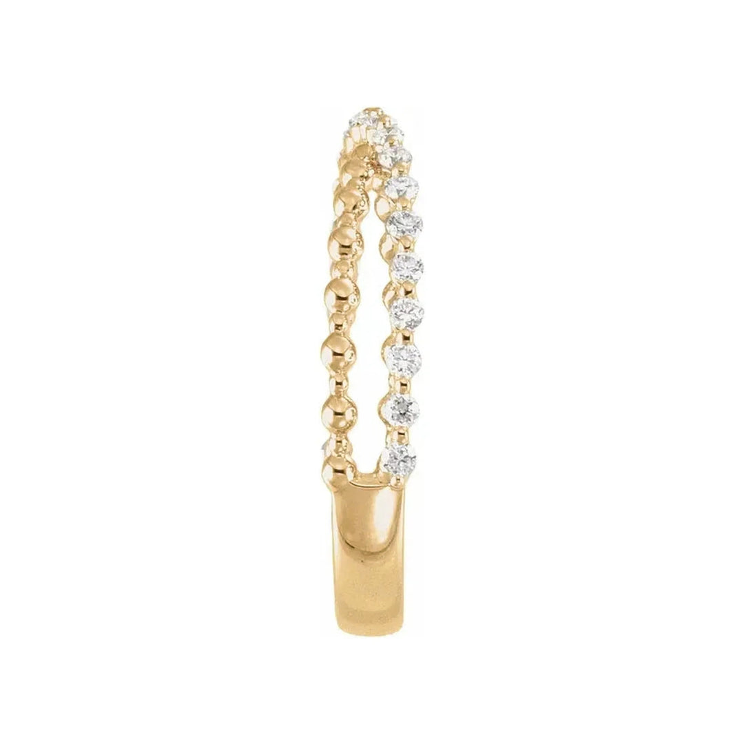 14K Round Lab-Grown Criss Cross Anniversary Band – 14K Yellow Gold – Alternate View