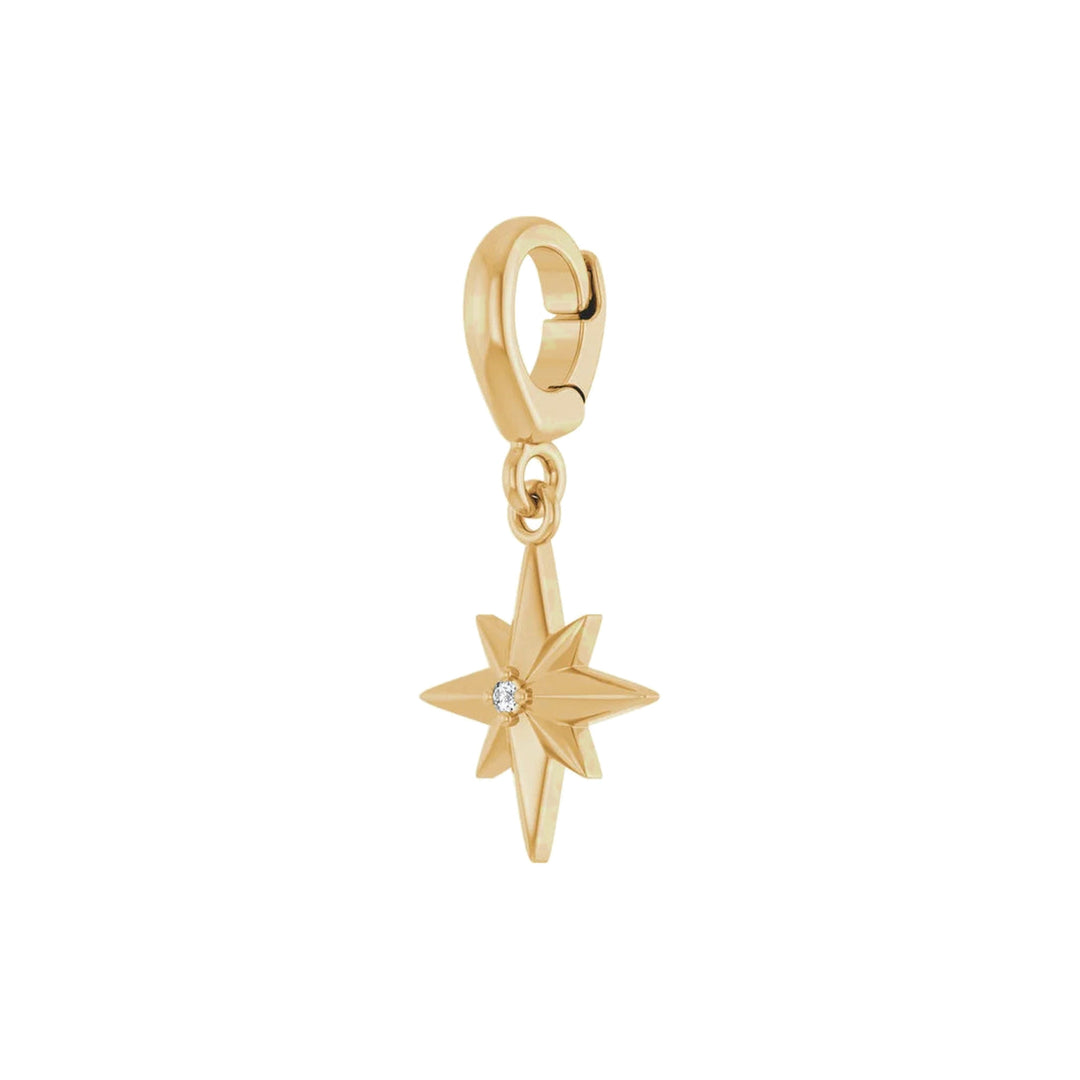 14K Round Natural Diamond North Star Charm Alternate View-Embark Fine Jewelry