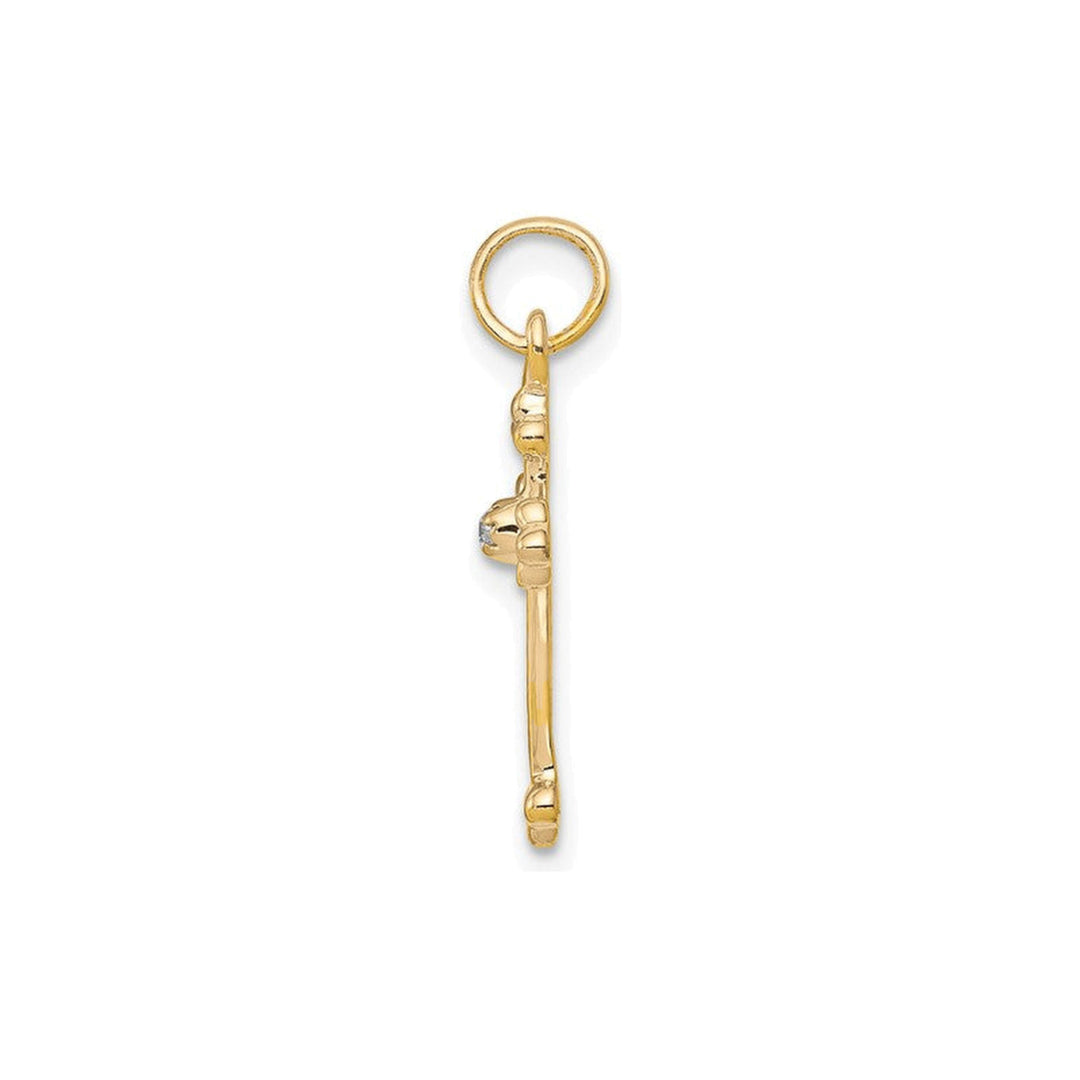 14K Small Diamond Budded Cross Pendant-Embark Fine Jewelry