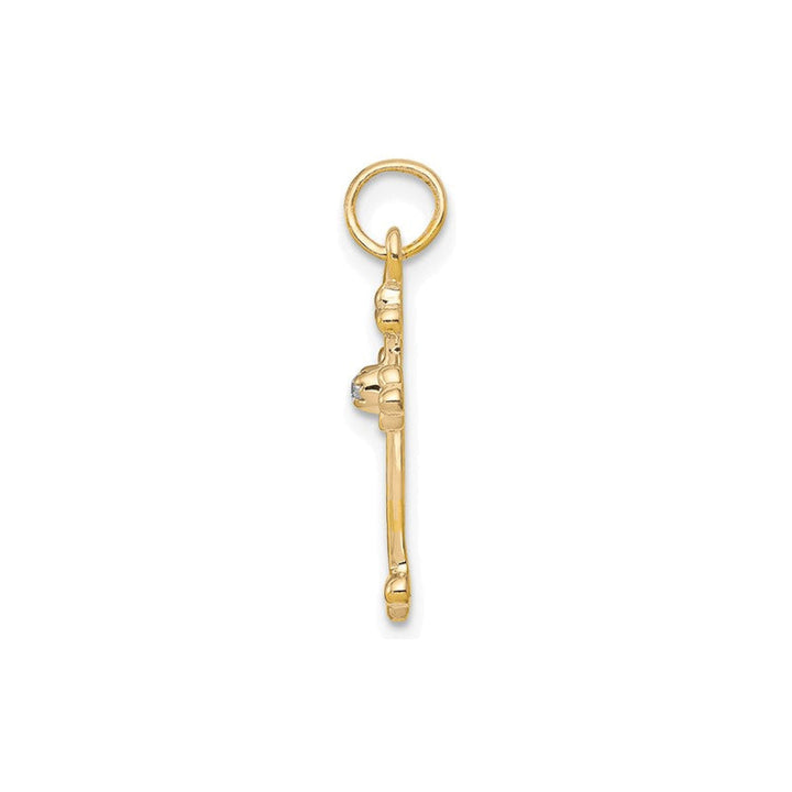 14K Small Diamond Budded Cross Pendant-Embark Fine Jewelry