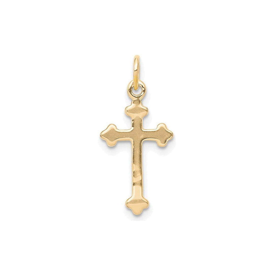 14K Small Diamond Budded Cross Pendant-Embark Fine Jewelry