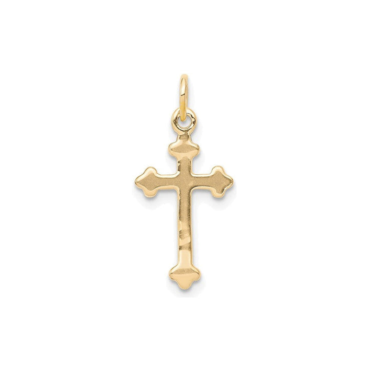 14K Small Diamond Budded Cross Pendant-Embark Fine Jewelry