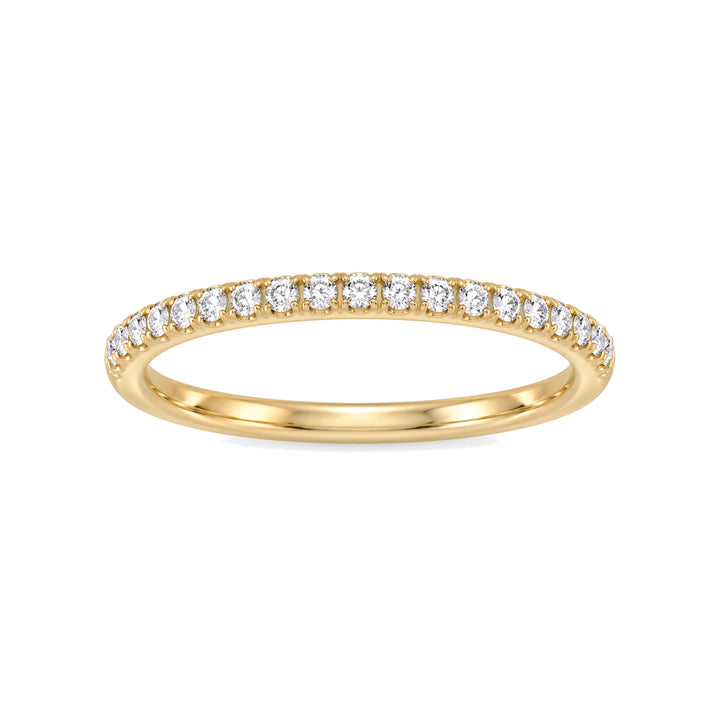 14K Split Prong Lab Grown Diamond Anniversary Band – 14K Yellow Gold – Front