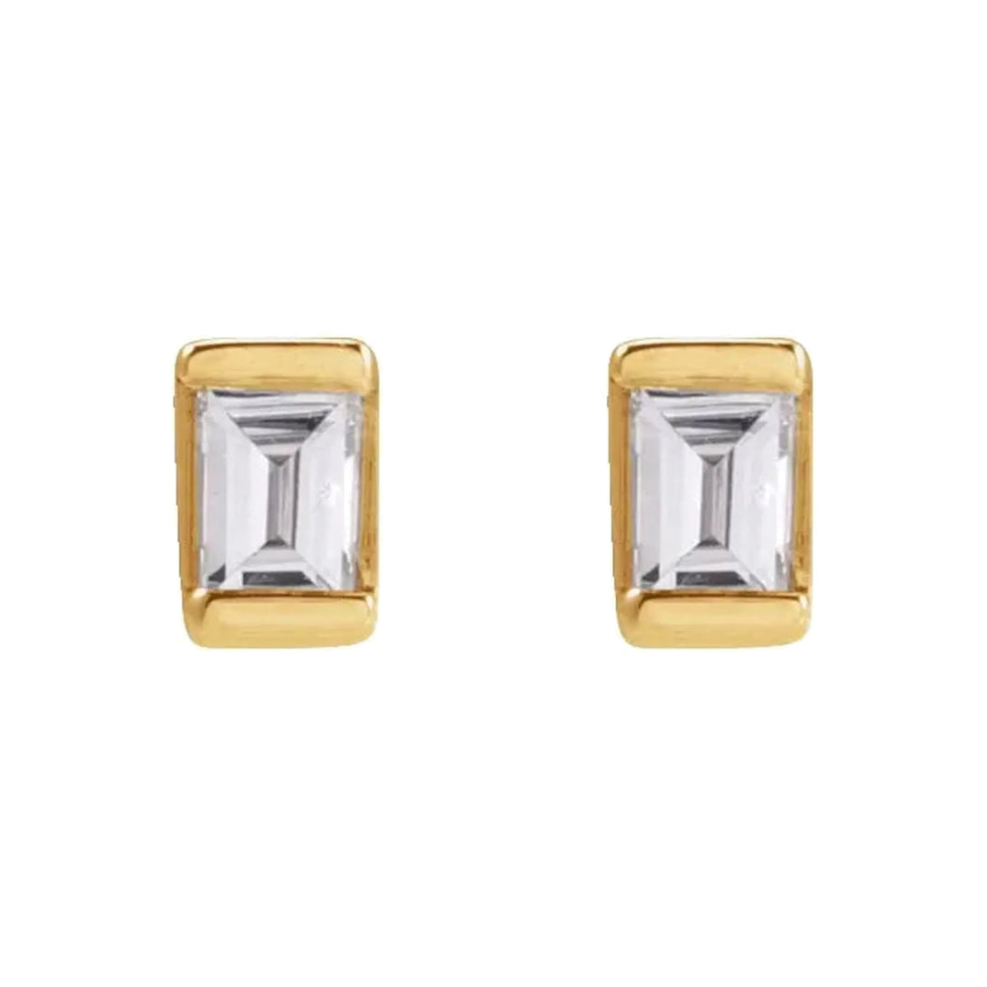 14K Straight Baguette Diamond Stud-Embark Fine Jewelry