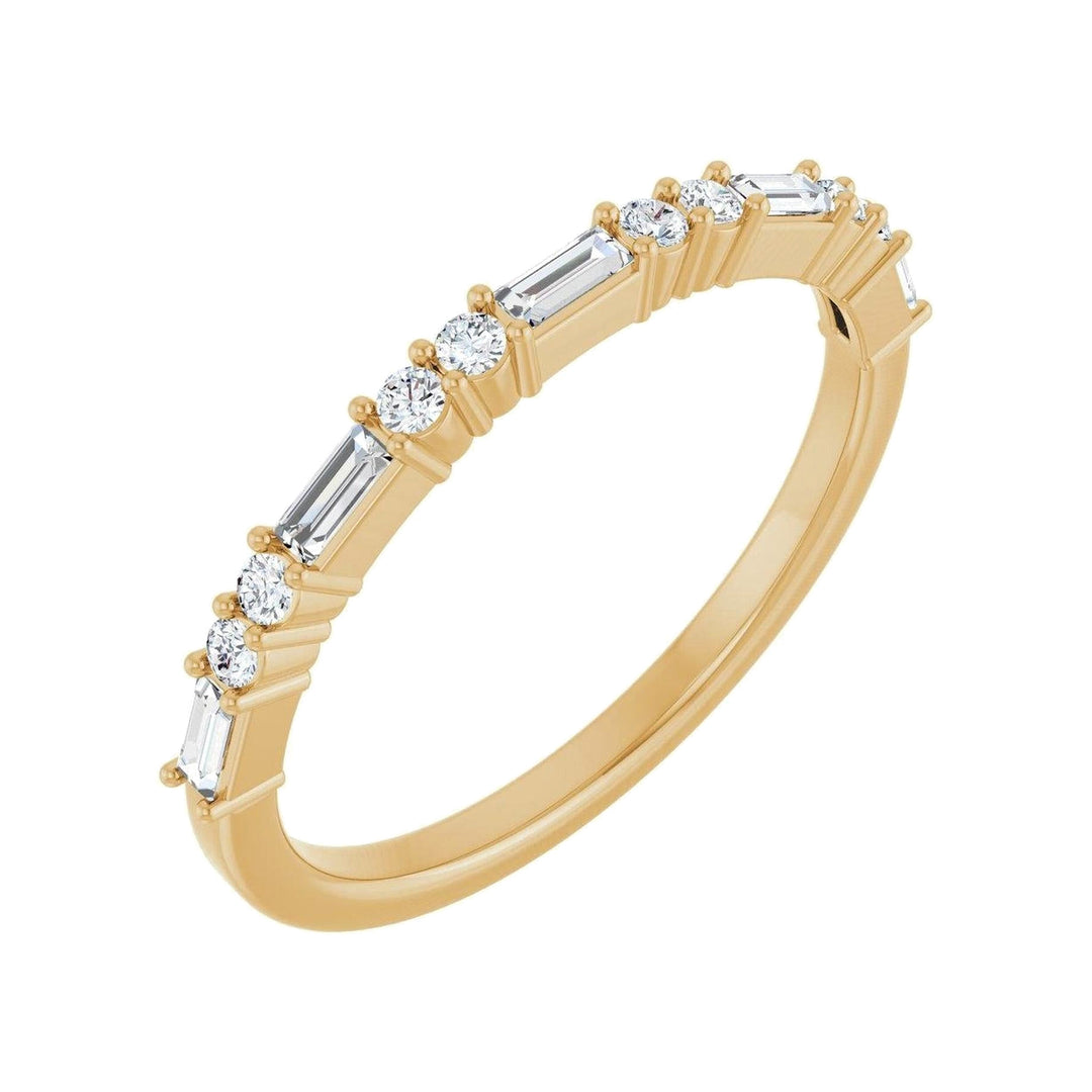 14K Straight Baguette &amp; Double Round Diamond Anniversary Band-Embark Fine Jewelry