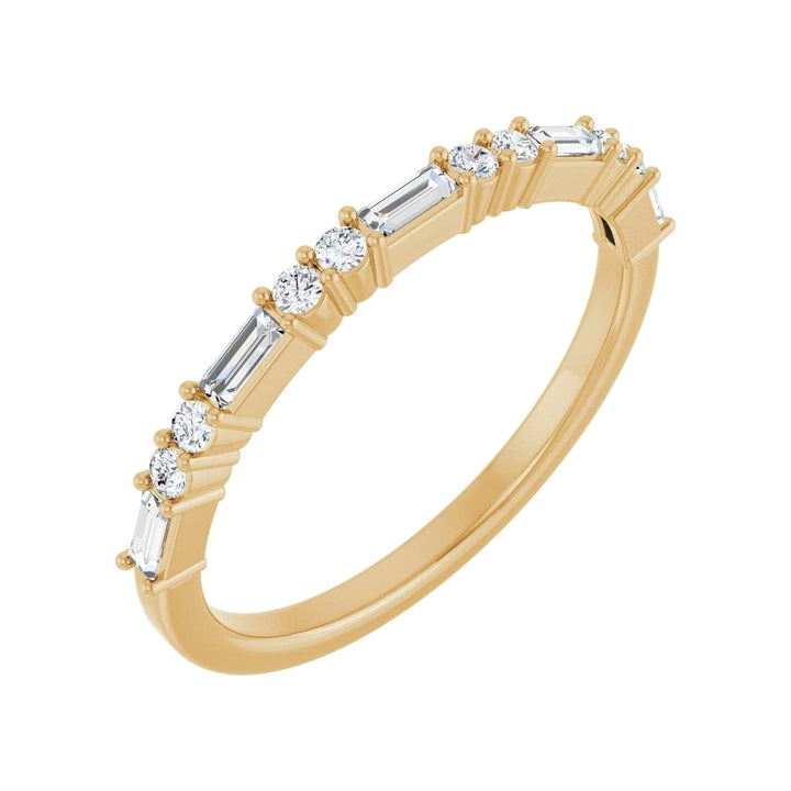 14K Straight Baguette &amp; Double Round Diamond Anniversary Band-Embark Fine Jewelry