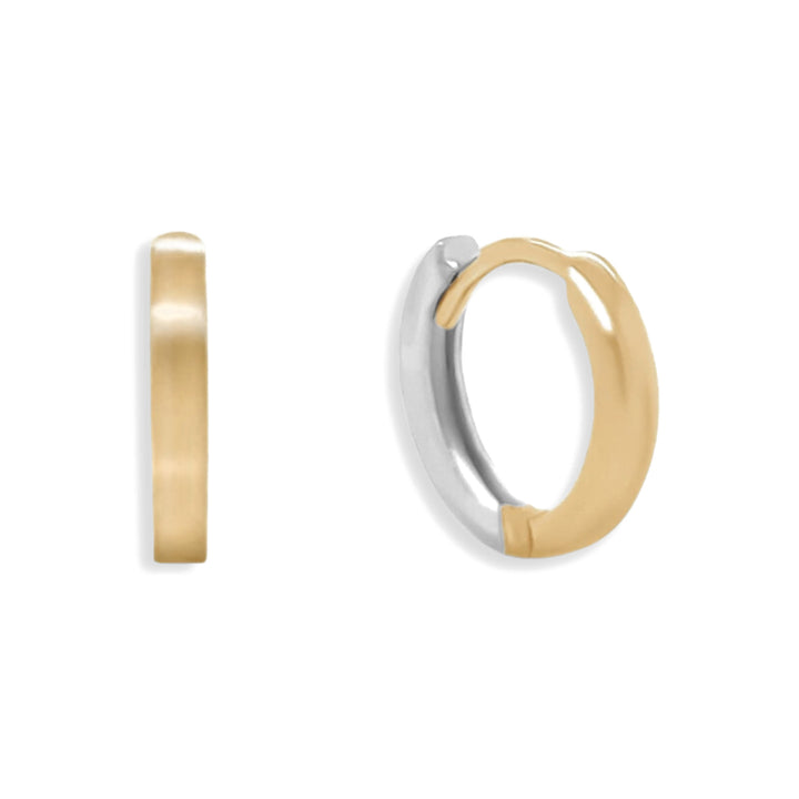 14K Thin Two-Tone Huggies-Embark Fine Jewelry