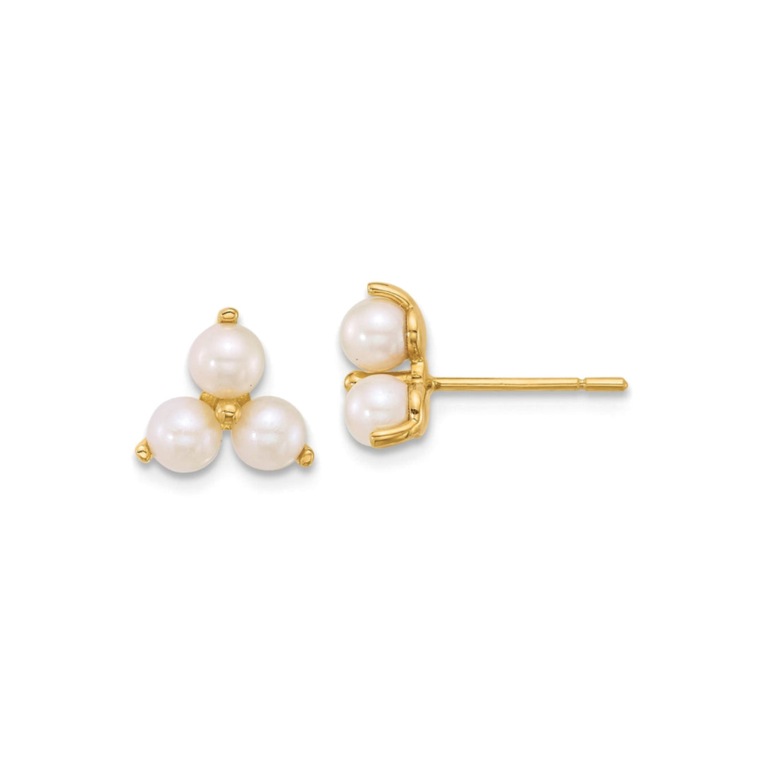 14K Trio Freshwater Pearl Studs-Embark Fine Jewelry