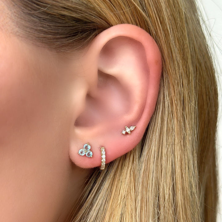 14K Trio Gemstone Studs-Embark Fine Jewelry