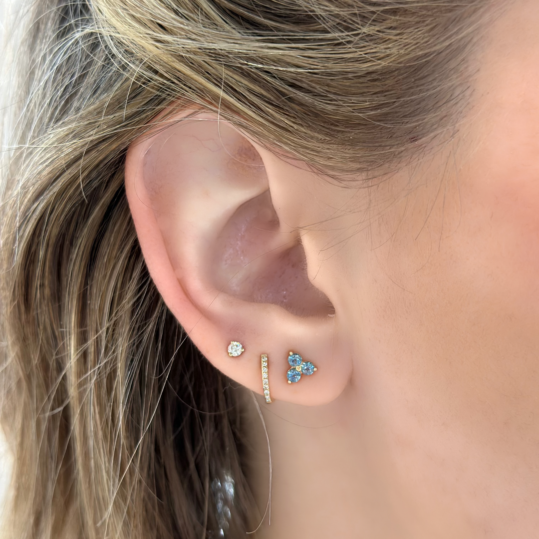14K Trio Gemstone Studs-Embark Fine Jewelry