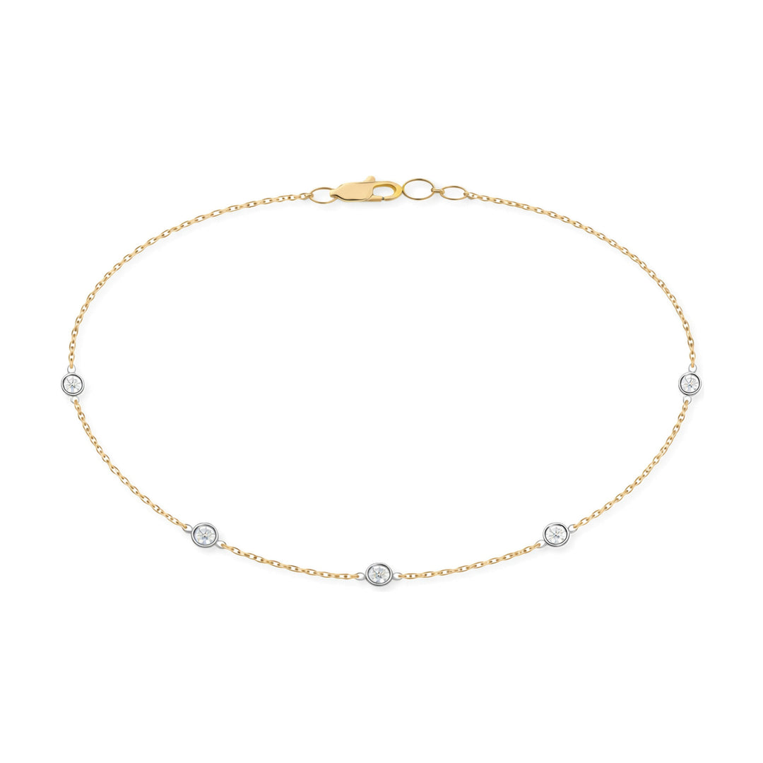 14K Two-Tone Bezel Diamond Station Necklace-Embark Fine Jewelry