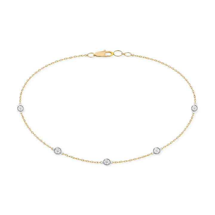14K Two-Tone Bezel Diamond Station Necklace-Embark Fine Jewelry