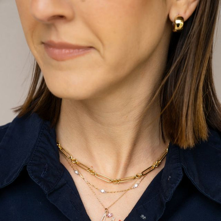 14K Two-Tone Bezel Diamond Station Necklace-Embark Fine Jewelry