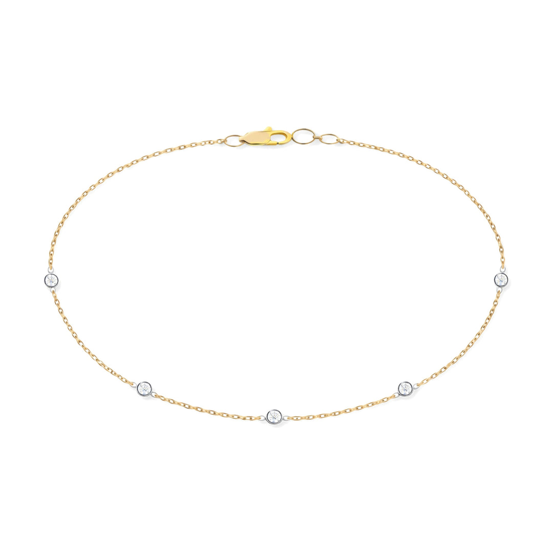 14K Two-Tone Bezel Diamond Station Necklace-Embark Fine Jewelry