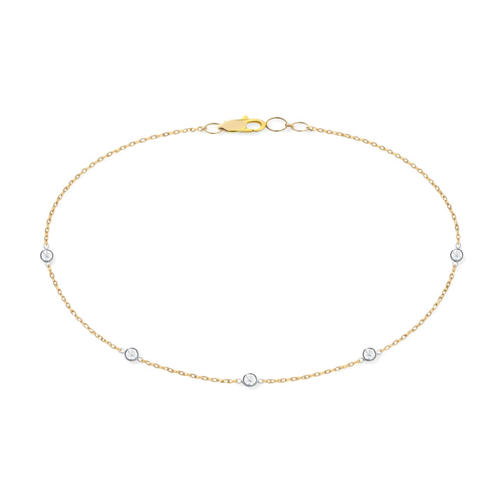 14K Two-Tone Bezel Diamond Station Necklace-Embark Fine Jewelry